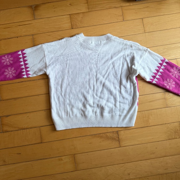 Pretty Little Thing Santa Baby Long Sleeve Crop Pink White Sweater Size M - Picture 5 of 8